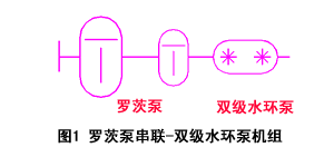 图1罗茨泵串联-双级水环泵机组